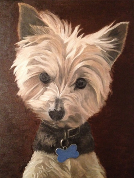 Terrier Oil on Canvas
